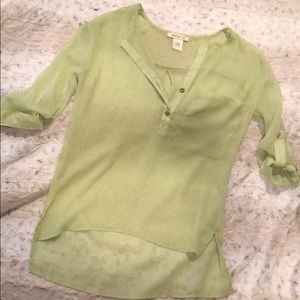 Green polyester shirt